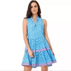 Oliphant York Dress size small fern blue sleeveless